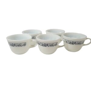 Vintage Pyrex Old Town Blue Onion set of 5 Coffee Tea Cup Mugs
